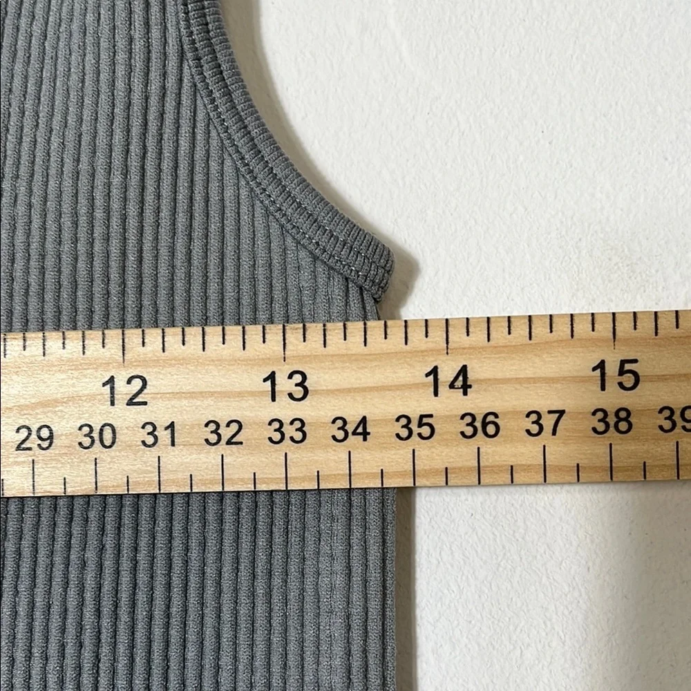 Gray Ribbed Jumpsuit - Picture 7 of 11